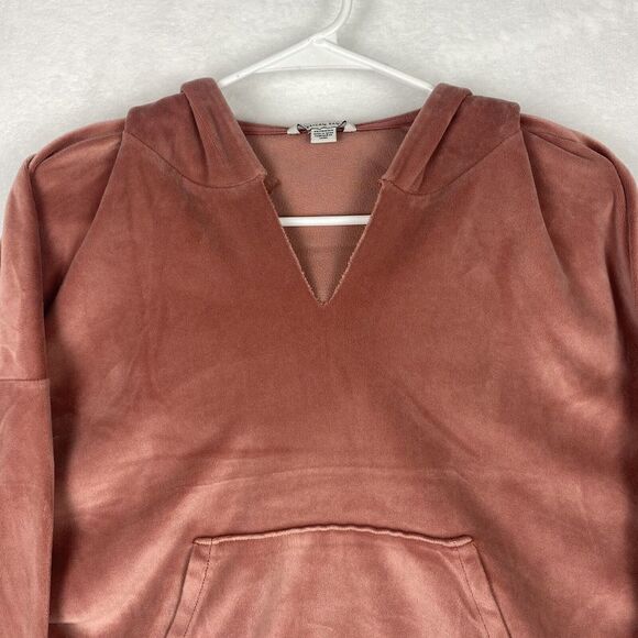 American Eagle Sweater Womens Extra Small Velvet Hooded Front Pocket Casual - Picture 3 of 8